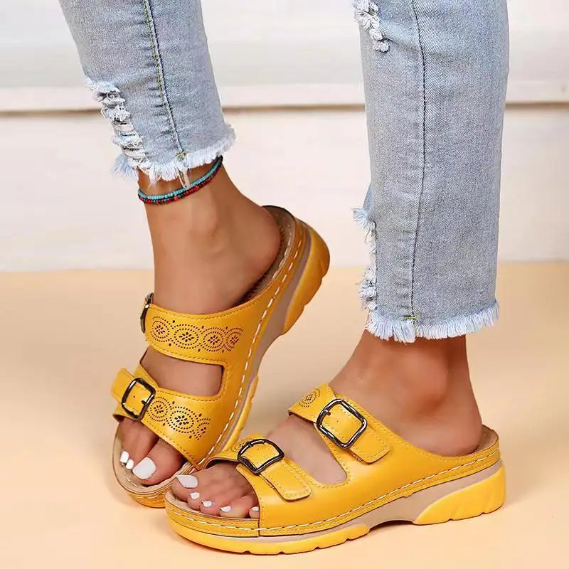 Sandales à Talons Confortables avec Double Boucle