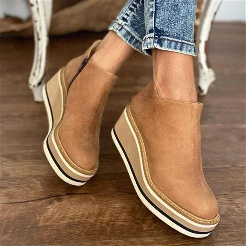 Bottes Cheville à Talons Épais pour Femmes avec Charme Vintage