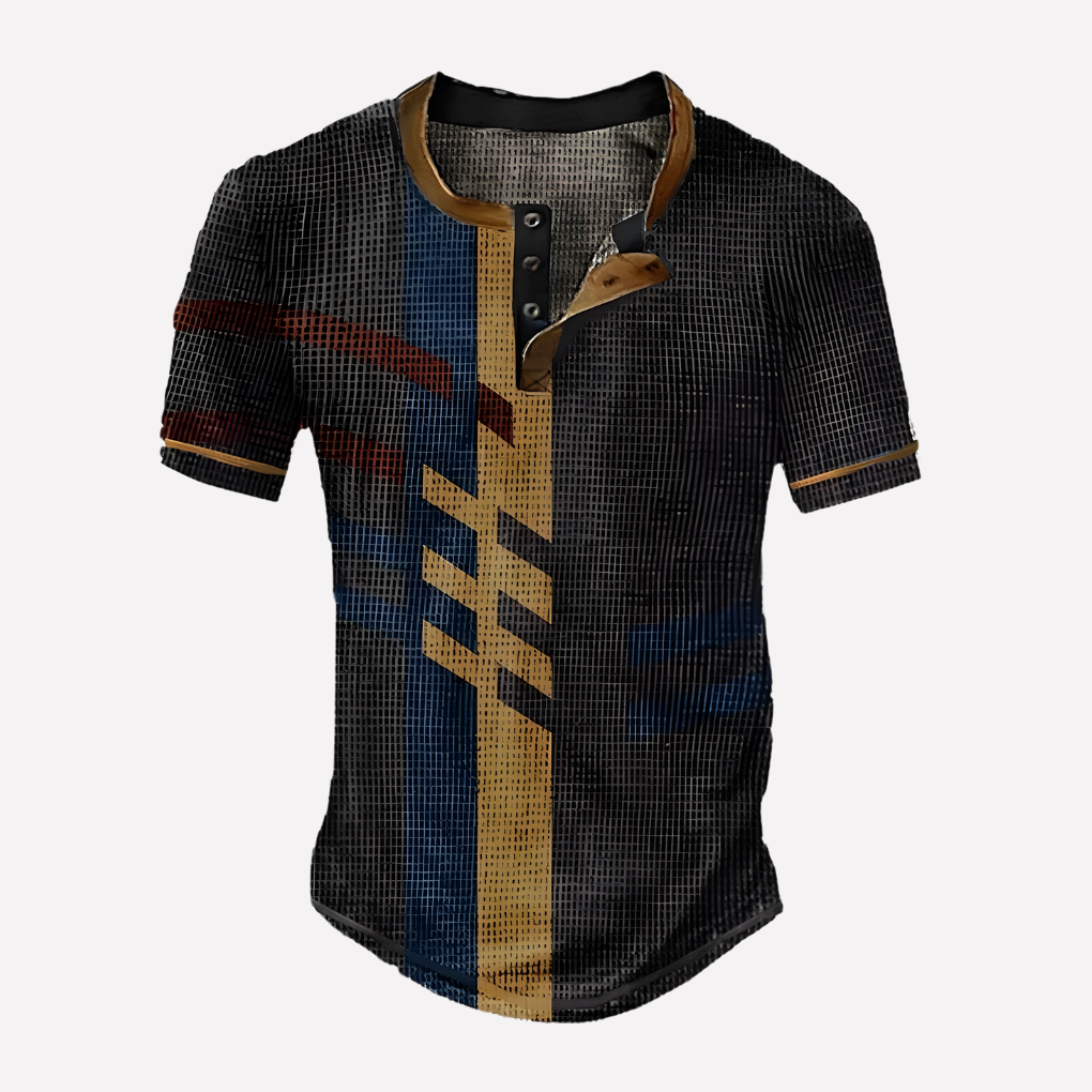 T-shirt casual en maille waffle pour homme