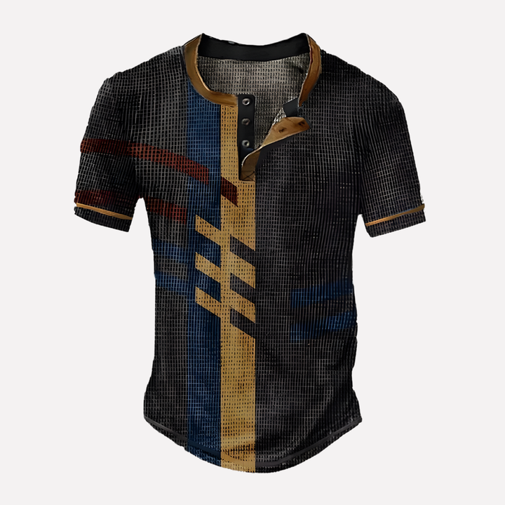 T-shirt casual en maille waffle pour homme
