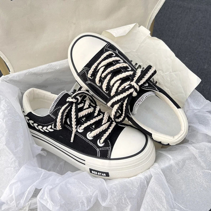 Baskets en toile plateforme