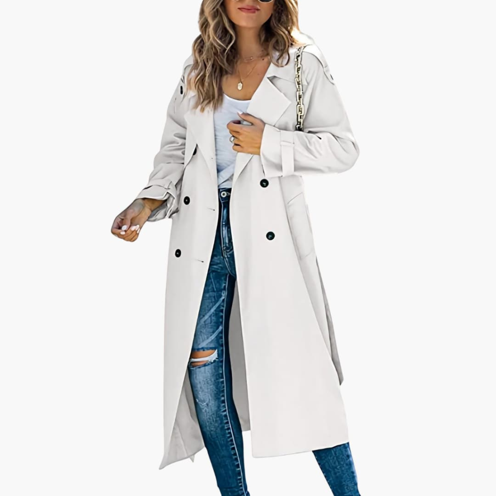 Manteau Trench pour Femmes avec Patte de Bouton Prix de Vente