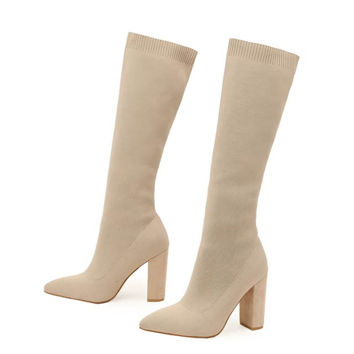 Bottes hautes en stretch pour femmes