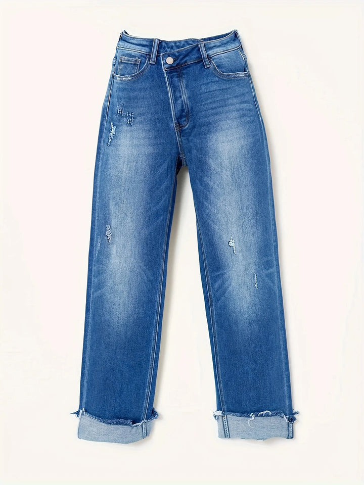 Jeans Droite Asymétrique Femme