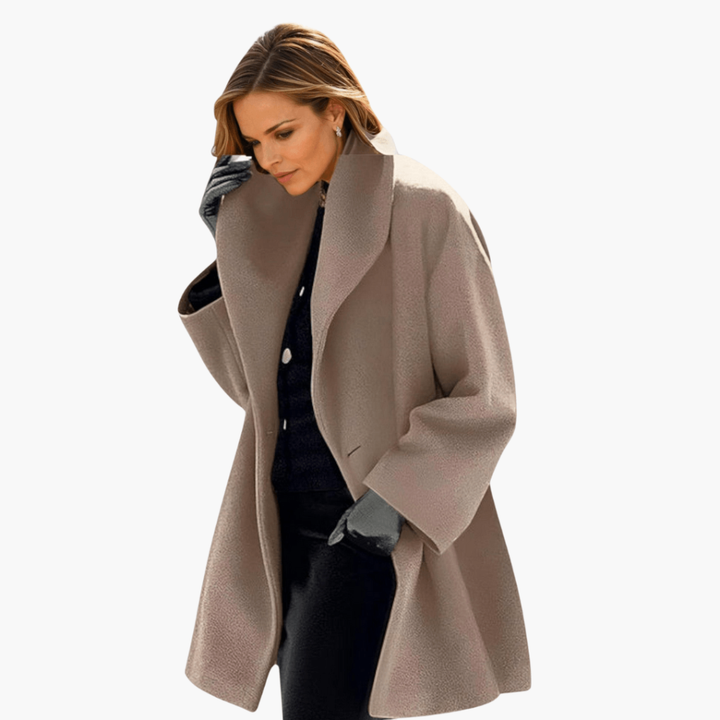 Veste Femme avec Col Large et Manches Longues