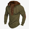 Sweat-shirt pour homme avec col à lacets et capuche confortable