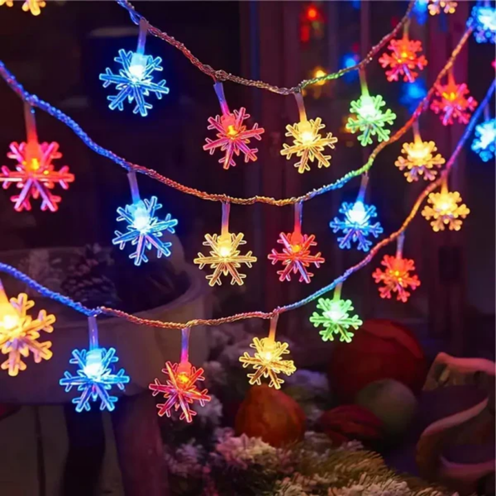 Guirlande de Lumières Flocon de Neige LED