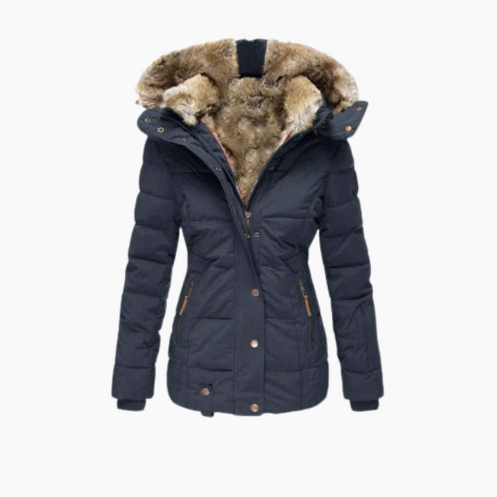 Veste pour femmes avec surface embossée et fermetures
