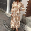 Kate | Robe Midi Imprimée Boho Femme à Manches Longues