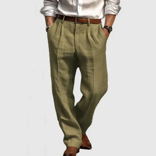 Pantalons Casual en Coton-Lin pour Hommes – Élégance Détendue pour un Confort Quotidien