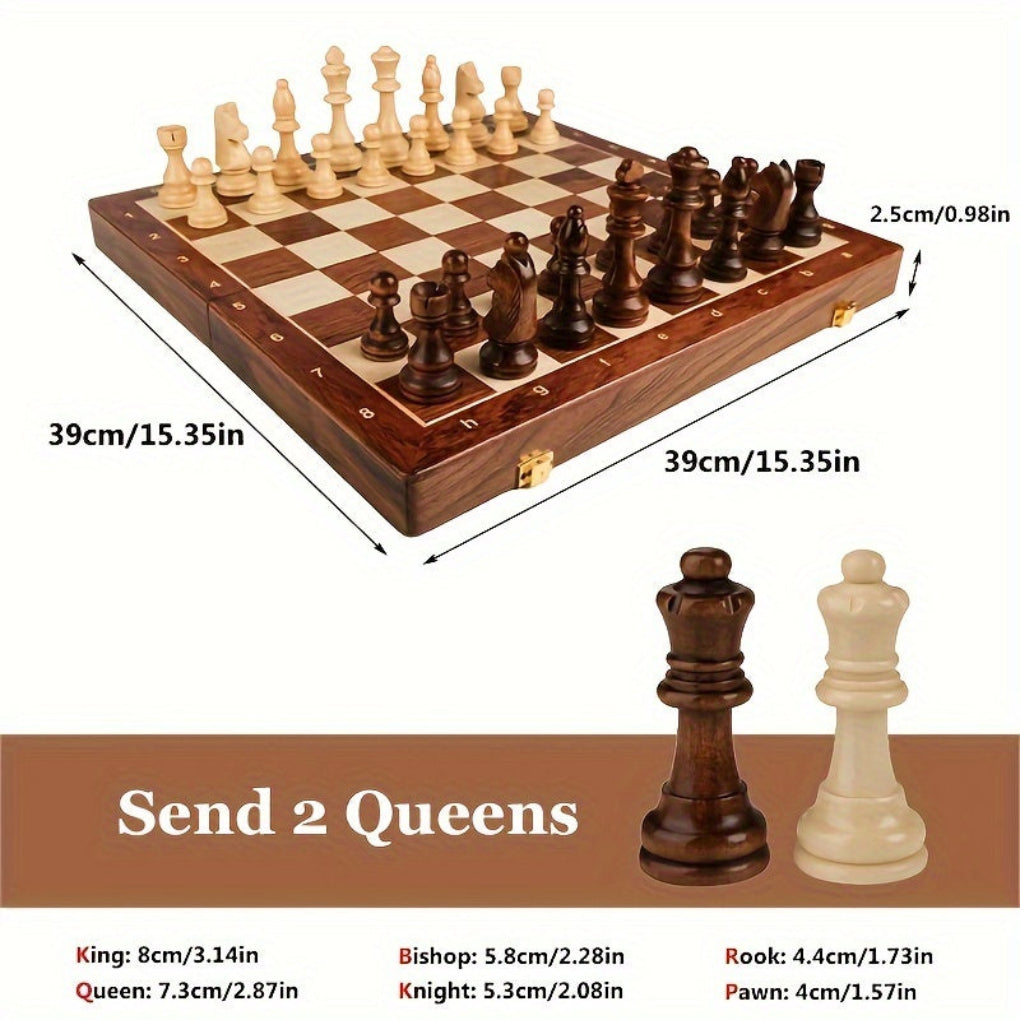 Ensemble d'échecs en bois