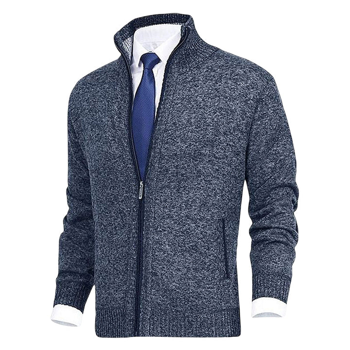 Gilet en maille zippé avec col et poches