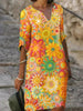 Robe florale à décolleté en V