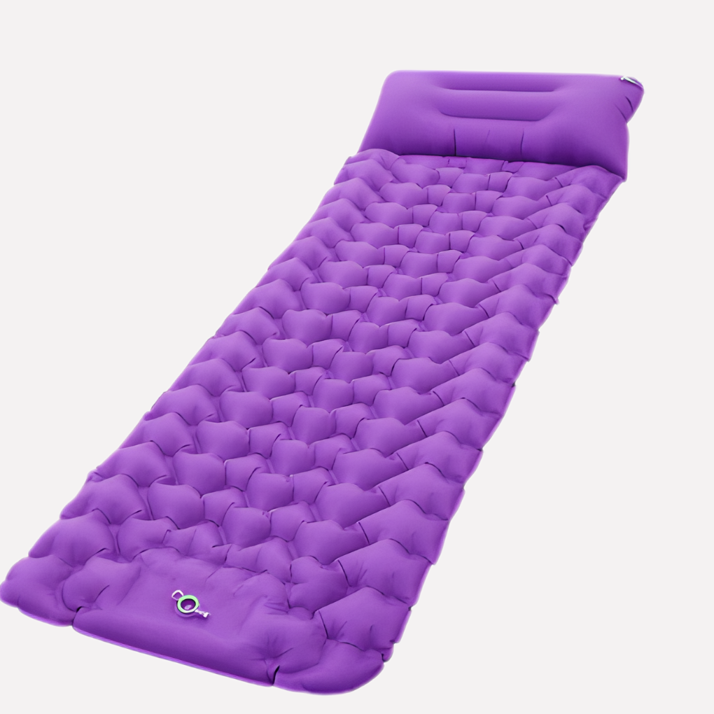 Matelas de Camping Gonflable avec Pompe Intégrée et Oreiller