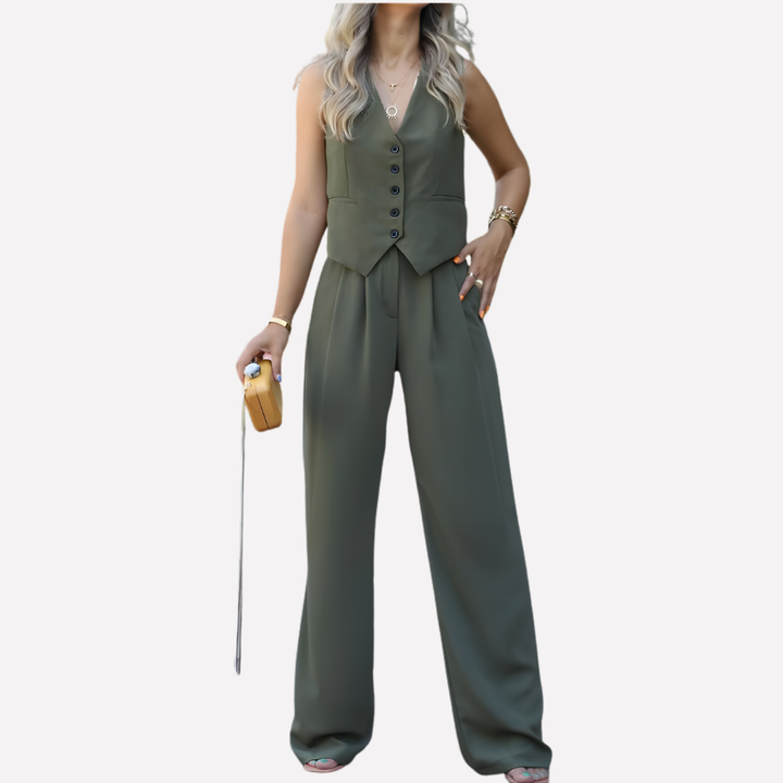 Débardeur sans manches et pantalon long pour femmes