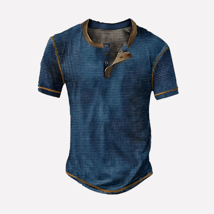 T-shirt casual en maille waffle pour homme