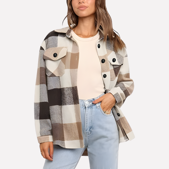 Veste à carreaux pour femmes