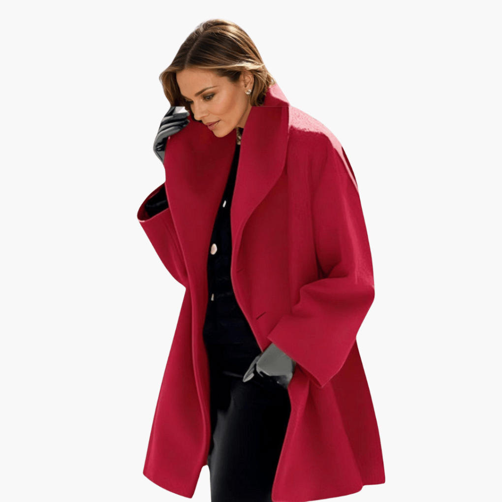 Veste Femme avec Col Large et Manches Longues