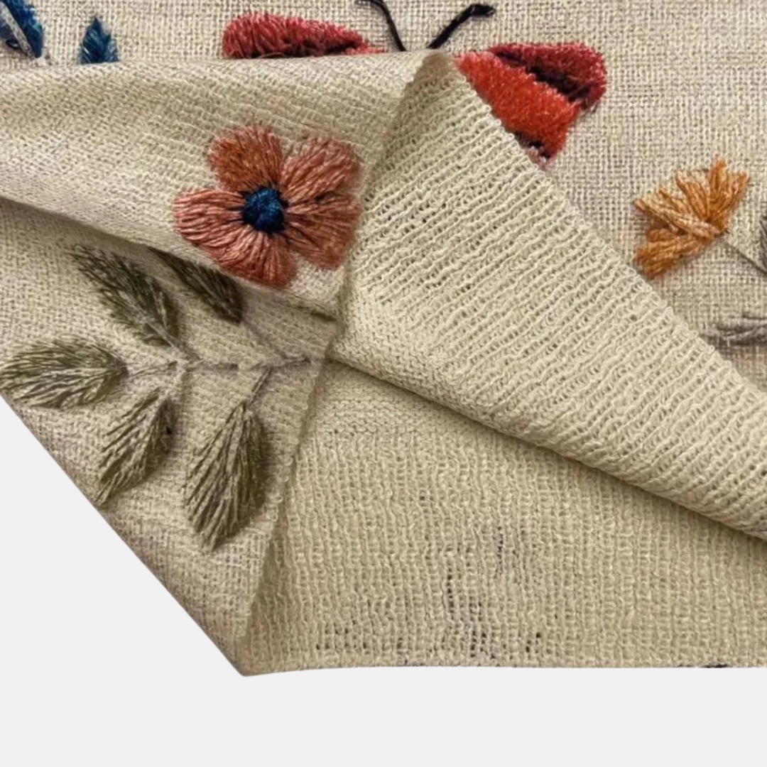 Pull en maille fleur 3D