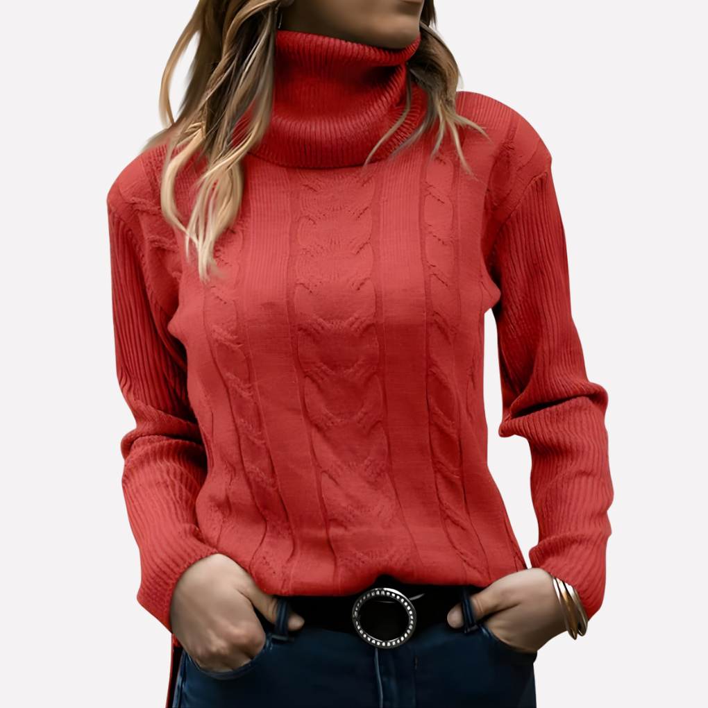 Pull-over Col Roulé Femme – Style Décontracté Quotidien