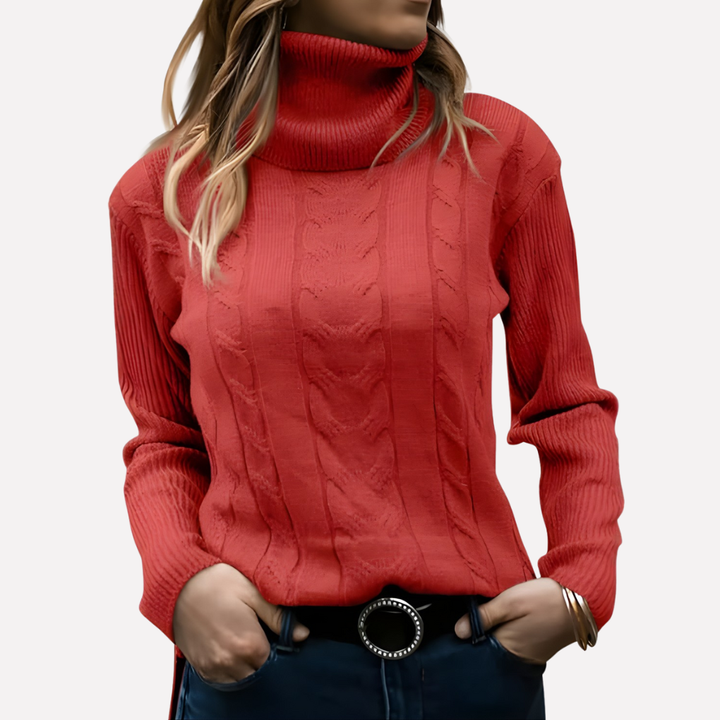 Pull-over Col Roulé Femme – Style Décontracté Quotidien