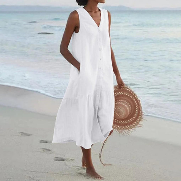 Robe Femme V-Cou – Élégante pour Usage Quotidien