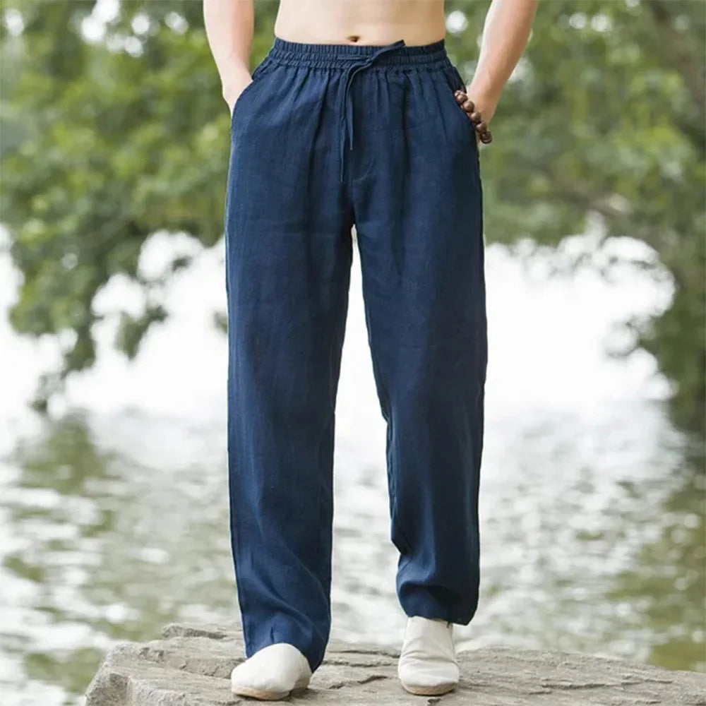 Pantalons de plage en lin pour hommes pour un confort estival sans effort