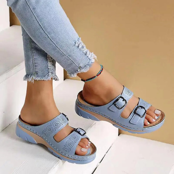 Sandales à Talons Confortables avec Double Boucle