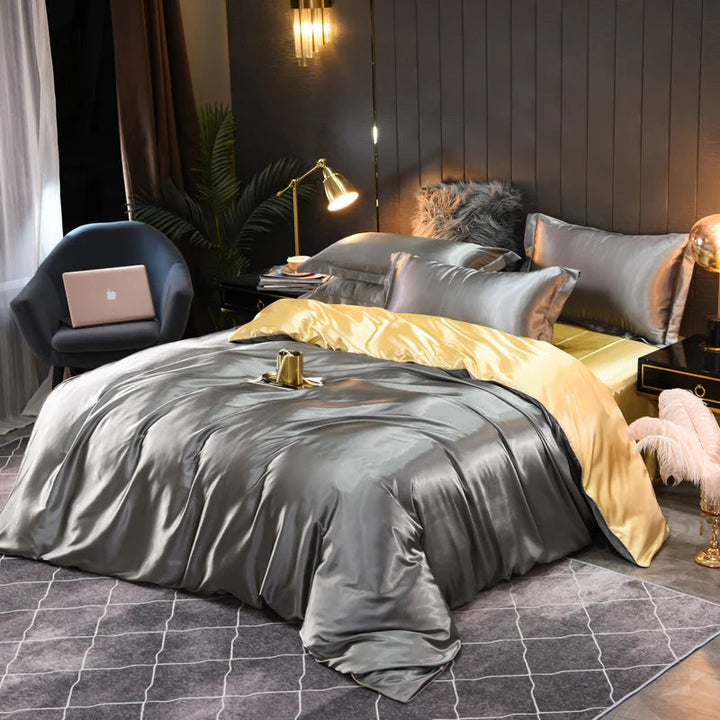 Ensemble de Linge de Lit en Satin Soyeux Indulgez-vous dans le Confort Luxueux et le Design Élégant