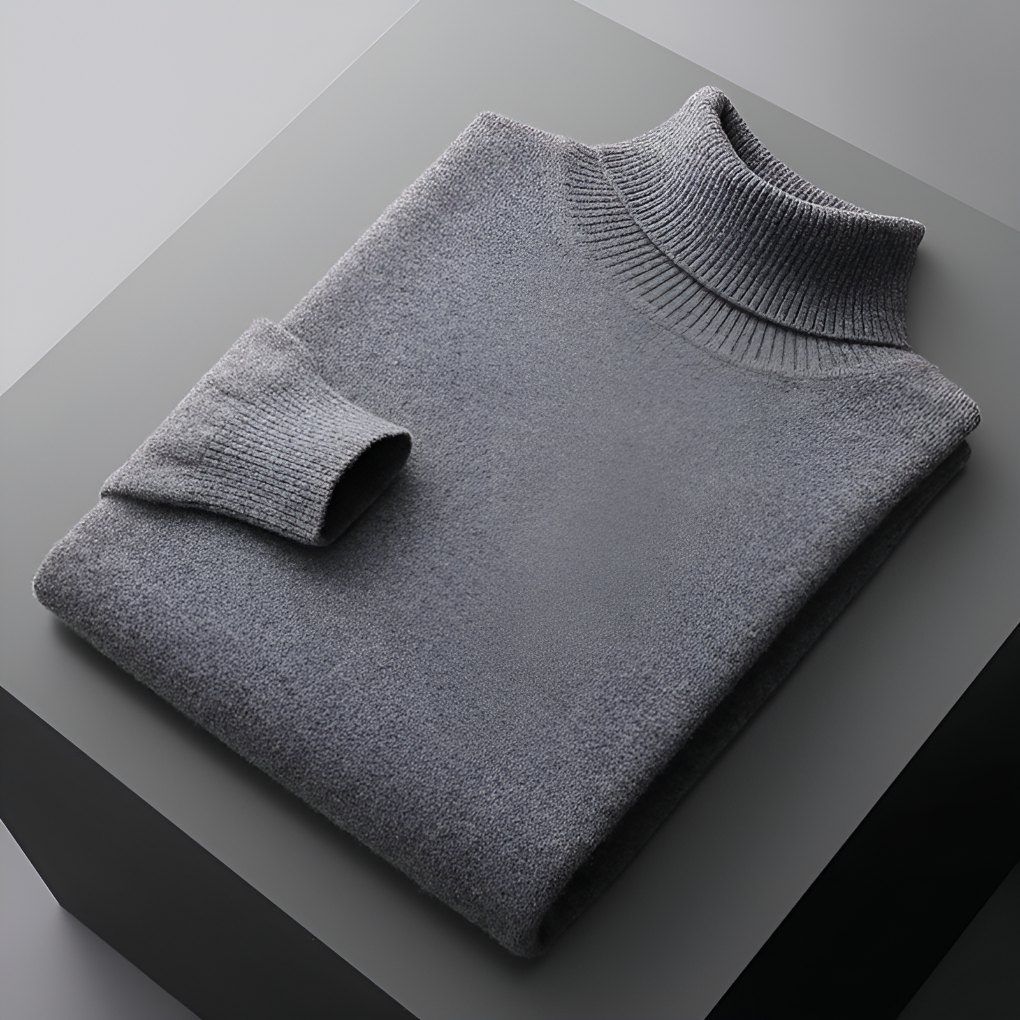 Pull en laine fine pour homme de haute qualité à col roulé
