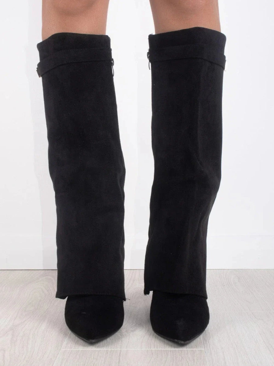 Bottes en Suède Hauteur Genou avec Talons