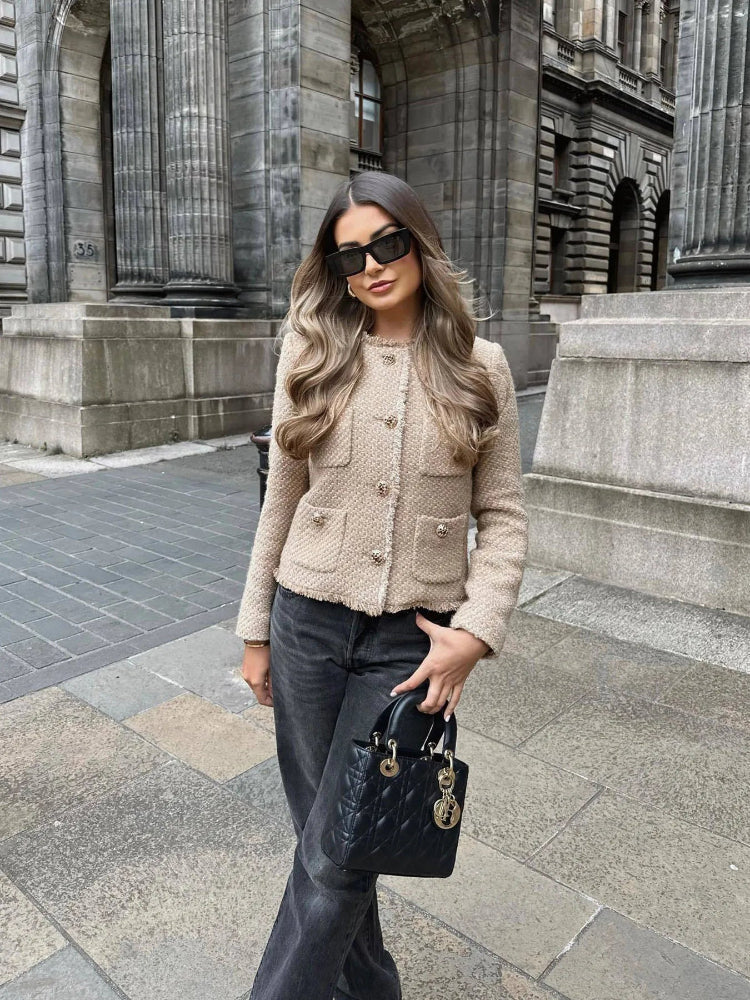 Veste Tweed Coupée Élégante pour Femmes Sophistication Intemporelle avec une Touche Moderne