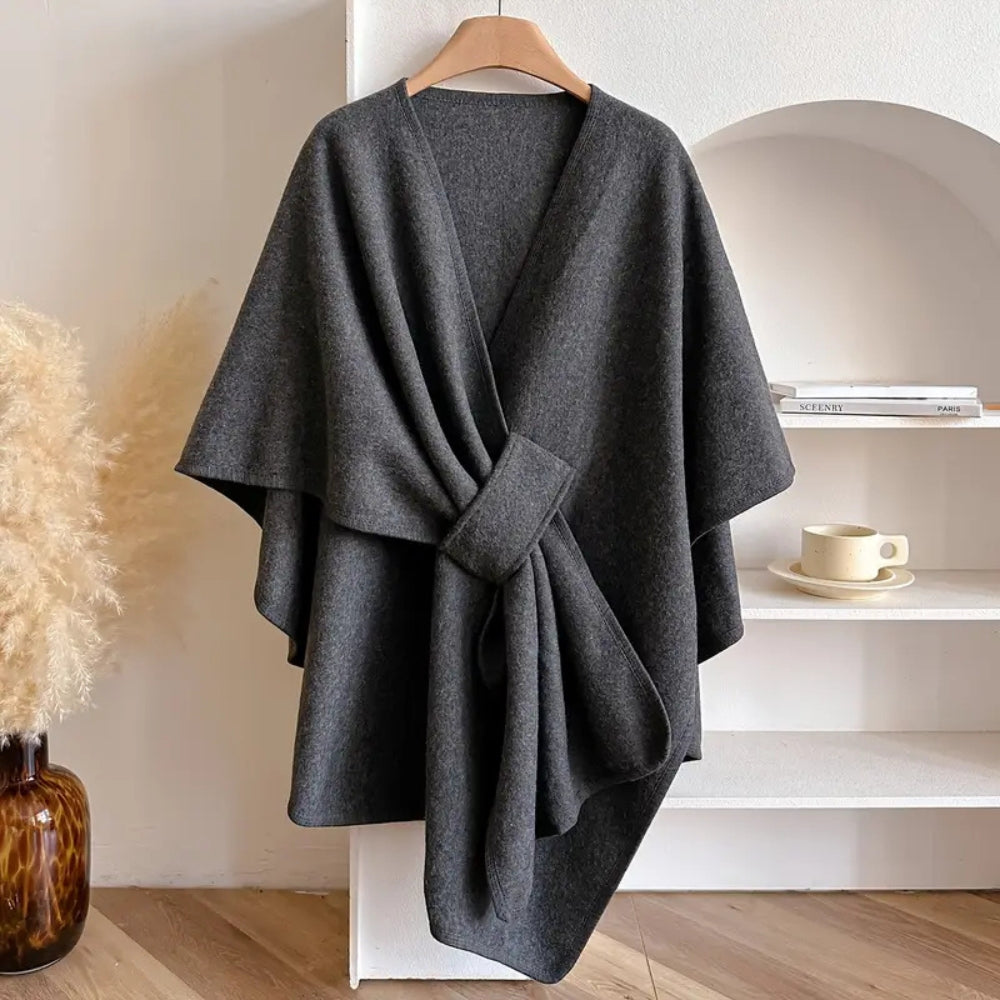 Manteau Luxueux à Col Châle résistant au vent pour Femme