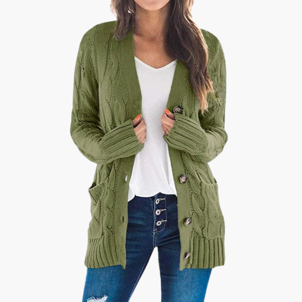 Cardigan pour femmes avec boutons et poches