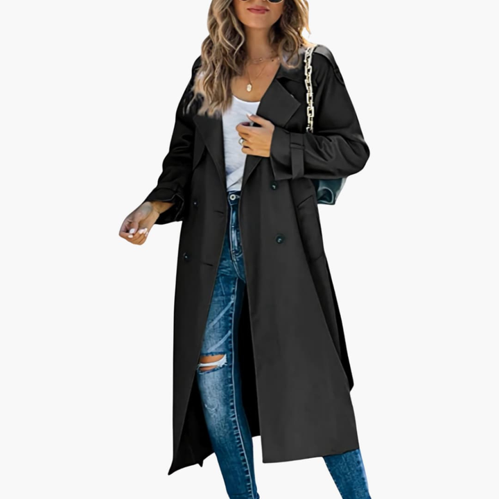 Manteau Trench pour Femmes avec Patte de Bouton Prix de Vente