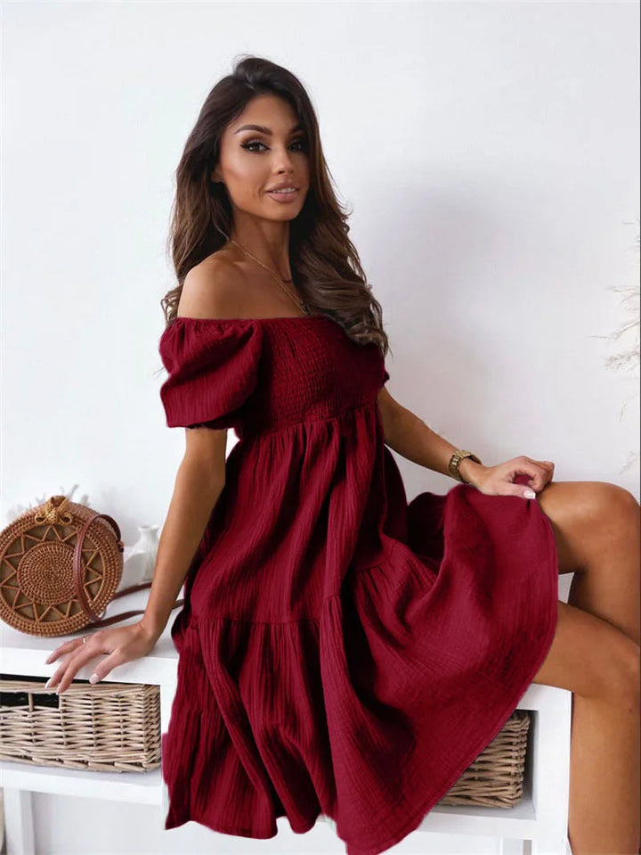 Robe Mini Élégante Une Épaule pour Été