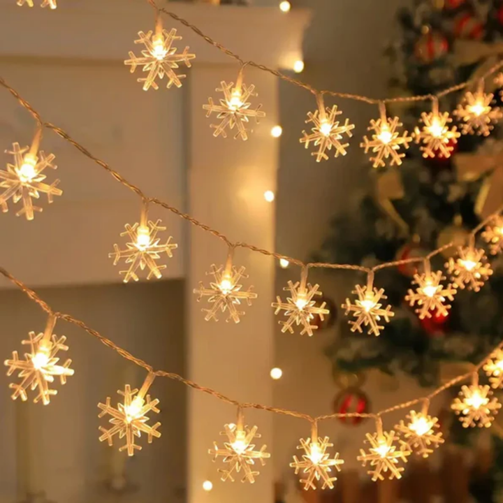 Guirlande de Lumières Flocon de Neige LED