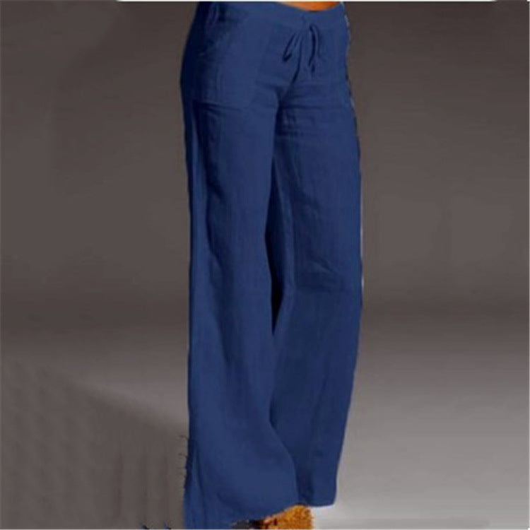 Pantalons en lin décontractés pour femmes, larges, d'été, détente cool pour les jours chauds