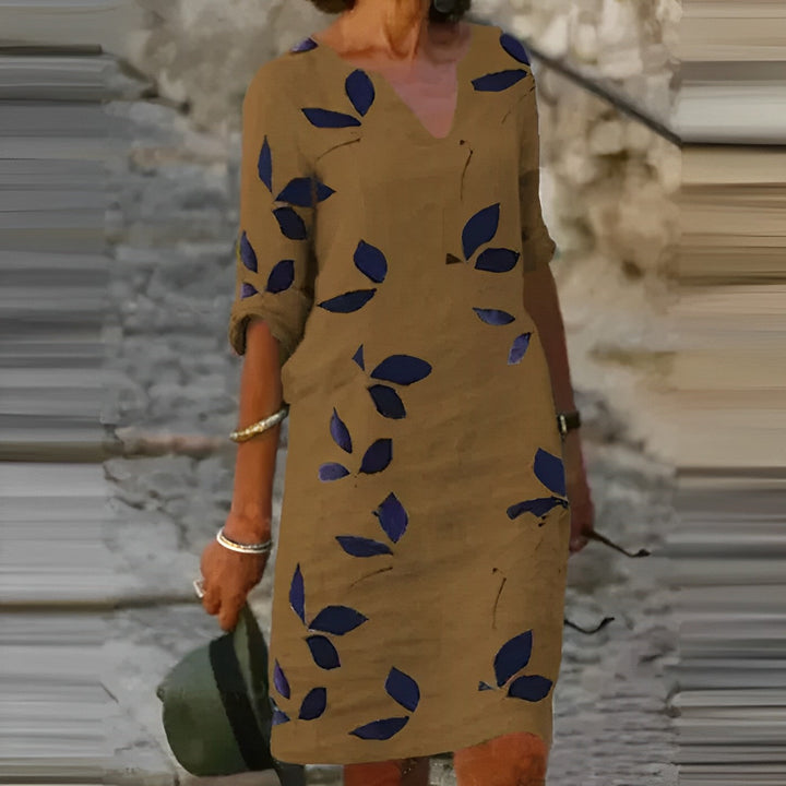 Mavis – Robe d'été à imprimé feuilles pour femmes | Élégance sans effort