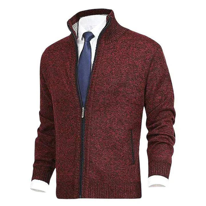 Gilet en maille zippé avec col et poches