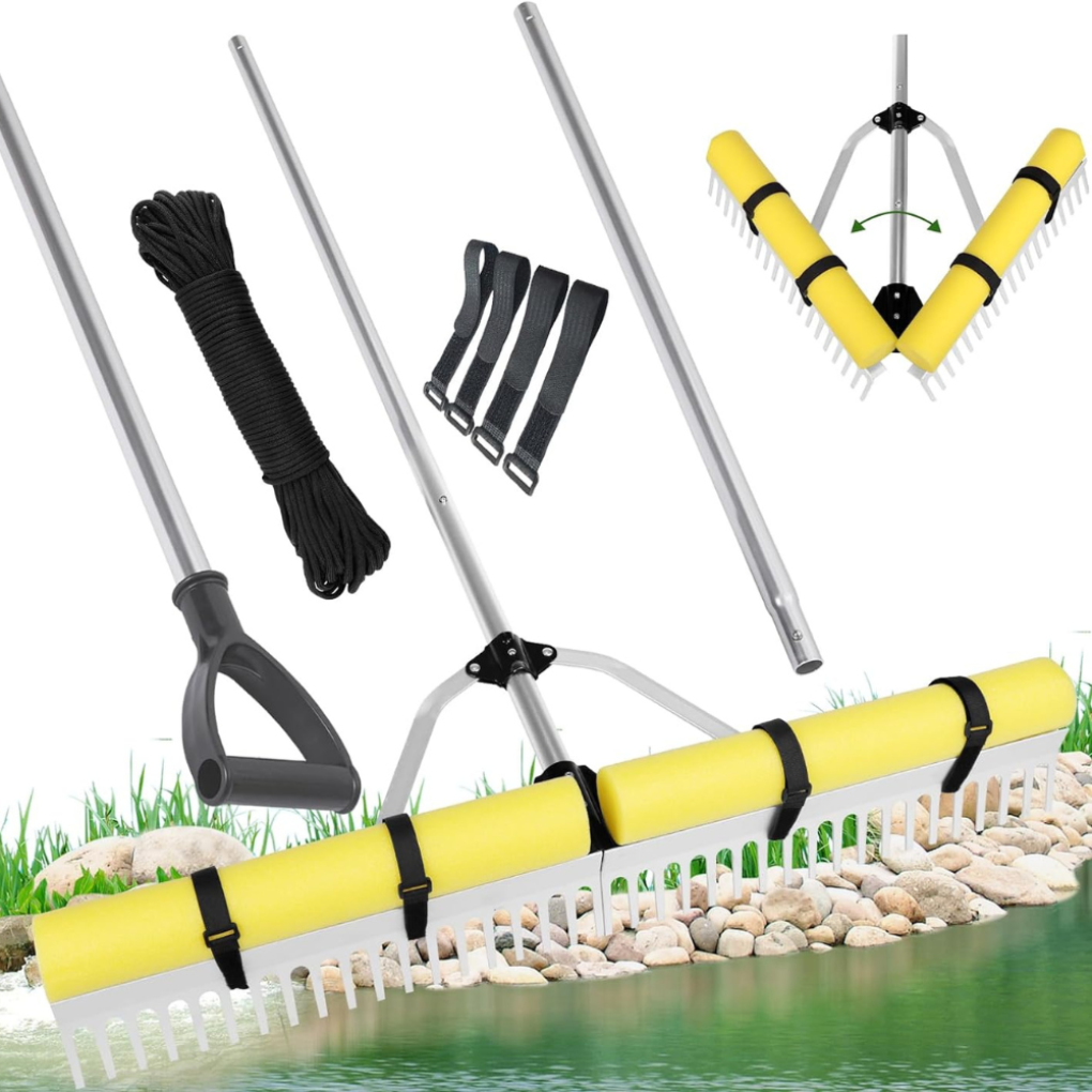 Ensemble de râteaux pour enlever les mauvaises herbes du lac flottant