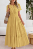 Eleanor | Robe Midi Smockée à Manches Courtes Boho pour Femme