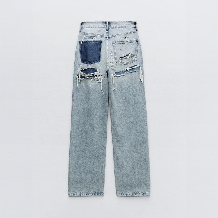 Jeans Vintage Déchirés pour Femmes