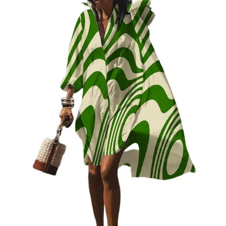Robe d'été oversize pour femme avec imprimé boho