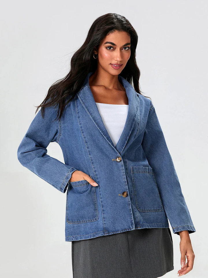 UrbanEdge – Blazer en Denim avec Coupe Classique