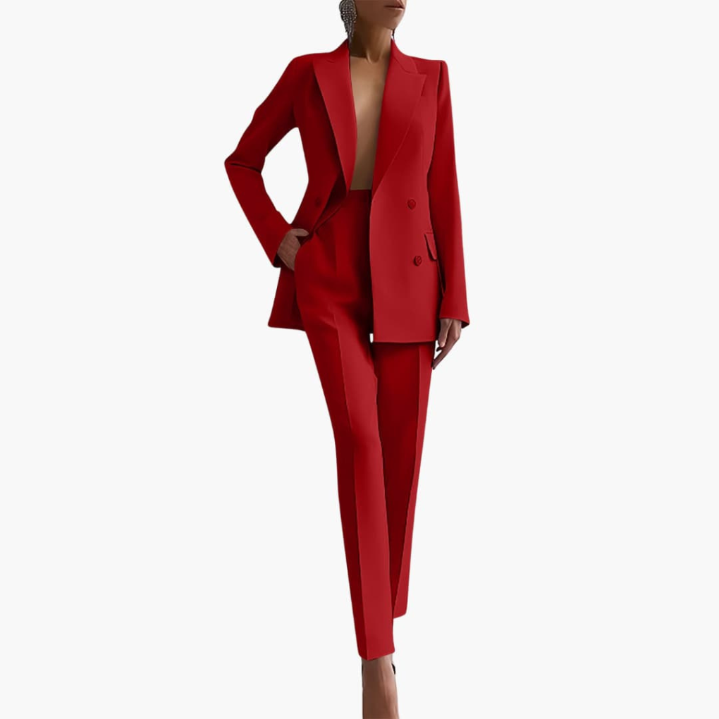 Ensemble de Costume Femme avec Blazer et Pantalons Droits