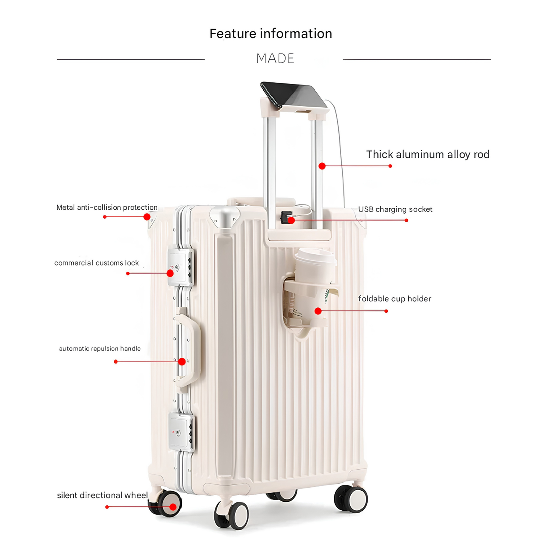 Valise rigide avec cadre en aluminium
