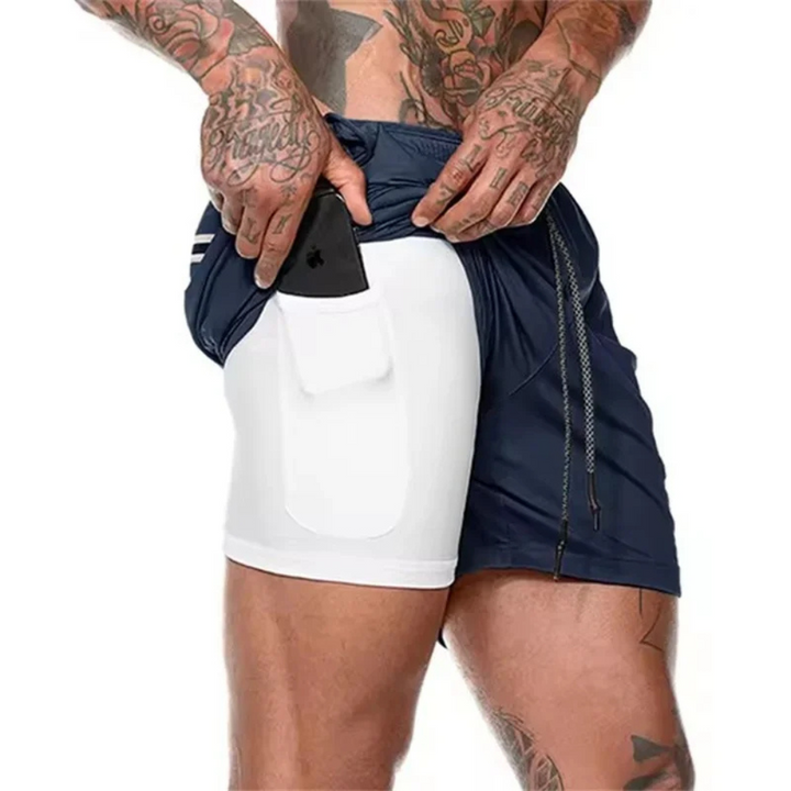 Shorts de sport 2-en-1 pour hommes – Conçus pour la performance et le confort