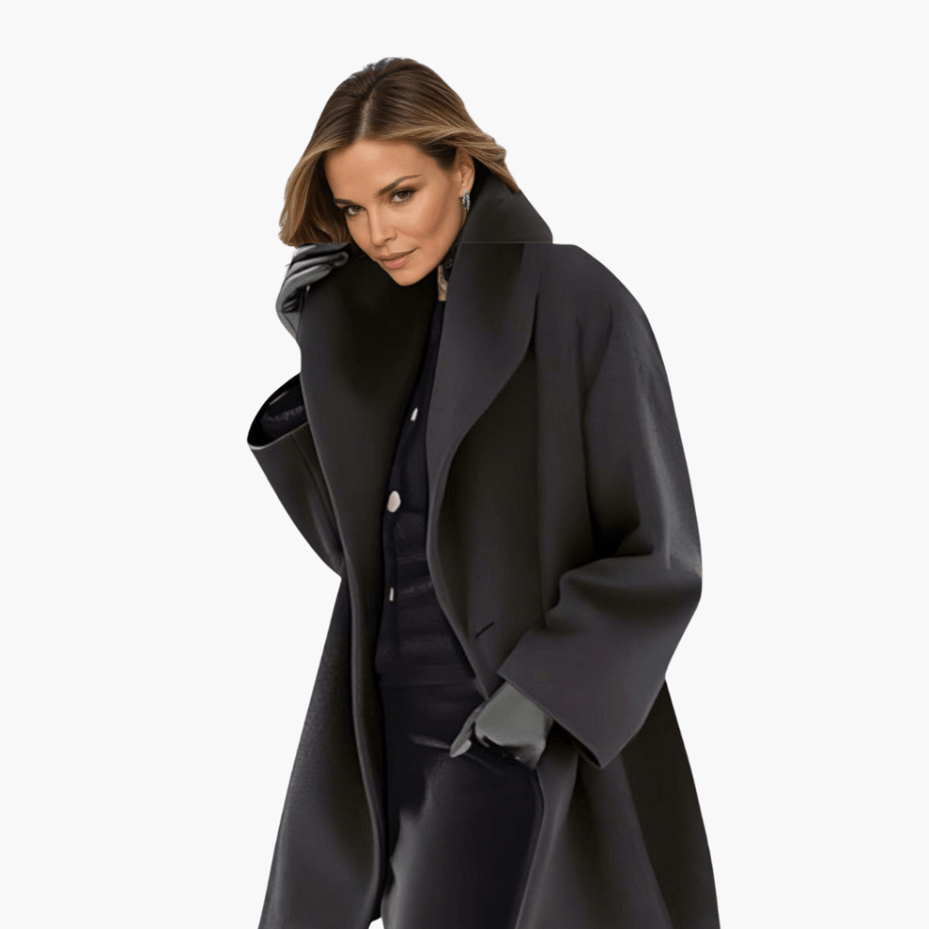 Veste Femme avec Col Large et Manches Longues