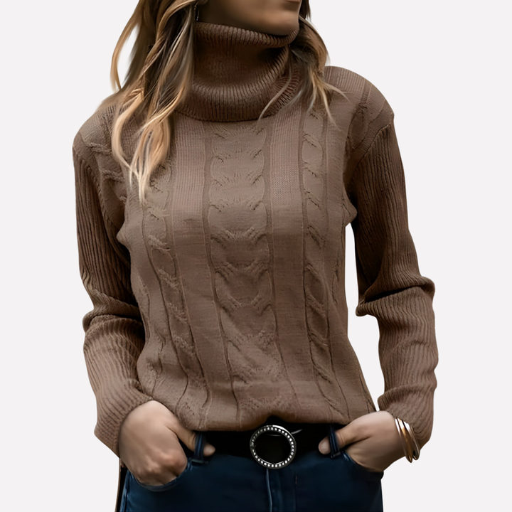 Pull-over Col Roulé Femme – Style Décontracté Quotidien